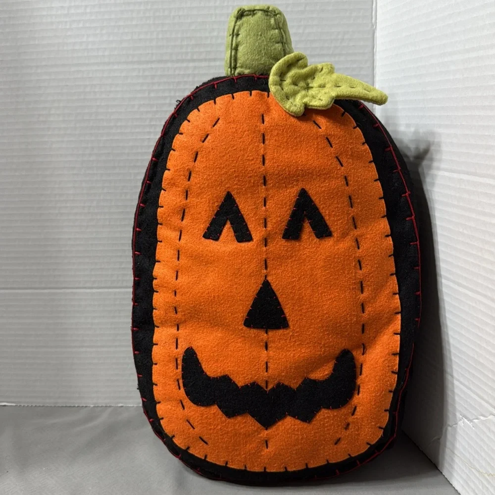 Vintage Halloween Pumpkin Decor Pillow Basket Scarecrow 2 Pumpkin Scoops Hotpad - Picture 3 of 16